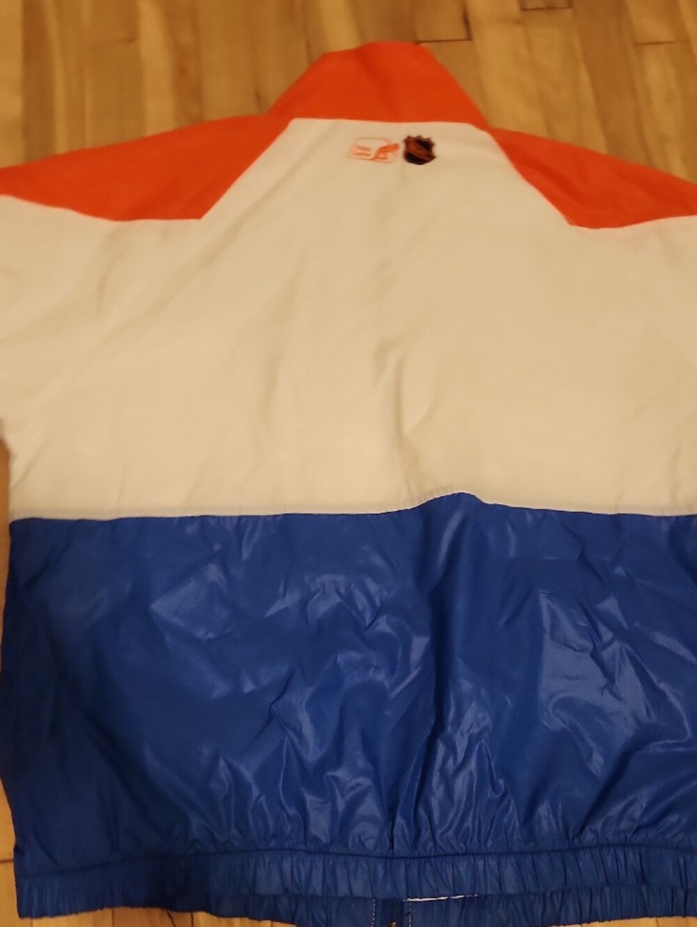 Vintage Oilers Blue/White/Orange Colorblock Windbreaker Jacket - NHL Inspired - Picture 10 of 16